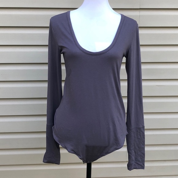 NWT Free People Gray Easy Peasy Scoop Bodysuit - Picture 3 of 10